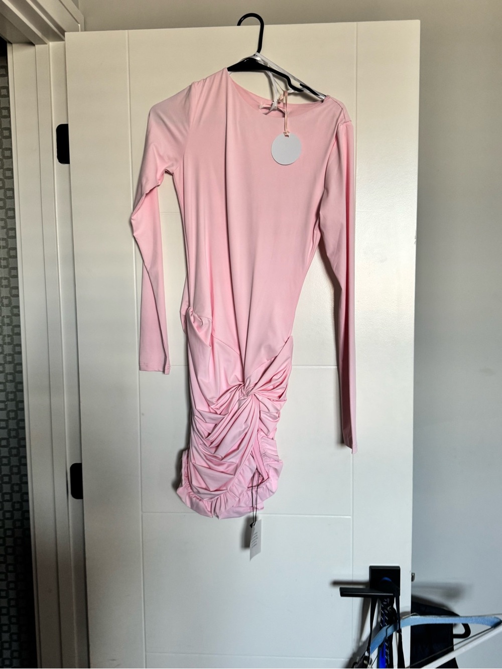REVOLVE Light Pink Long-Sleeve Ruched Mini Dress - Picture 2 of 3